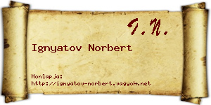 Ignyatov Norbert névjegykártya